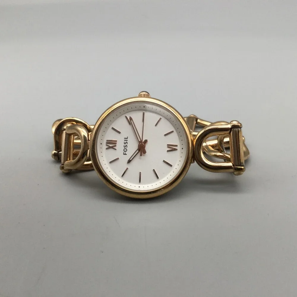 Fossil Virginia Watch Women 30mm ES-5273 Rose Gold Tone New Battery 7" - Picture 4 of 11